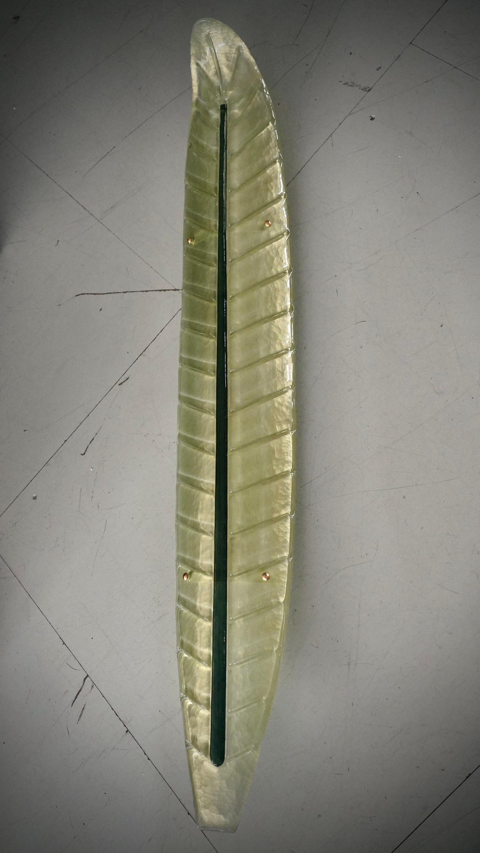 Lámpara de pared y apliques de cristal de Murano verde y blanco, 1990 Moderno de mediados de siglo en venta