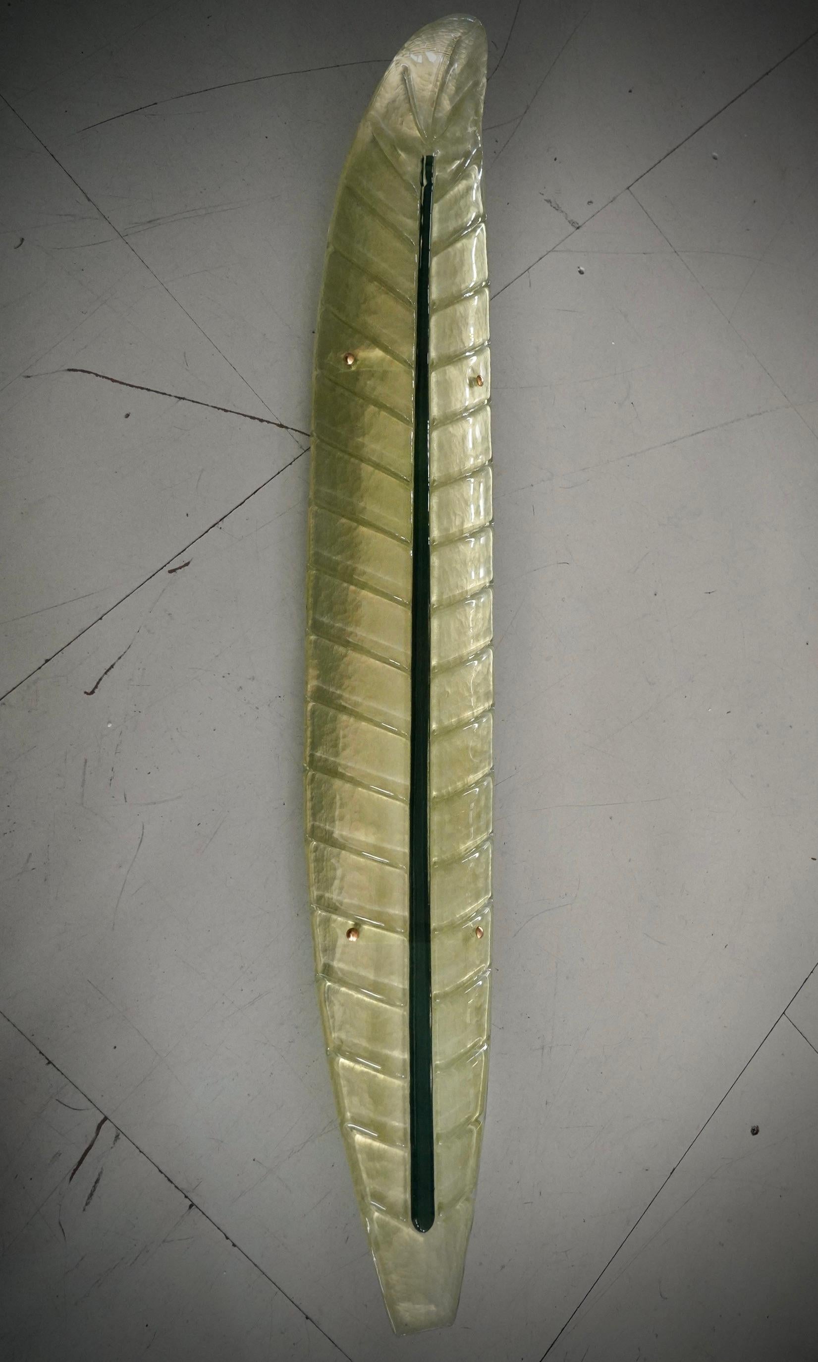 Lámpara de pared y apliques de cristal de Murano verde y blanco, 1990 Italiano en venta