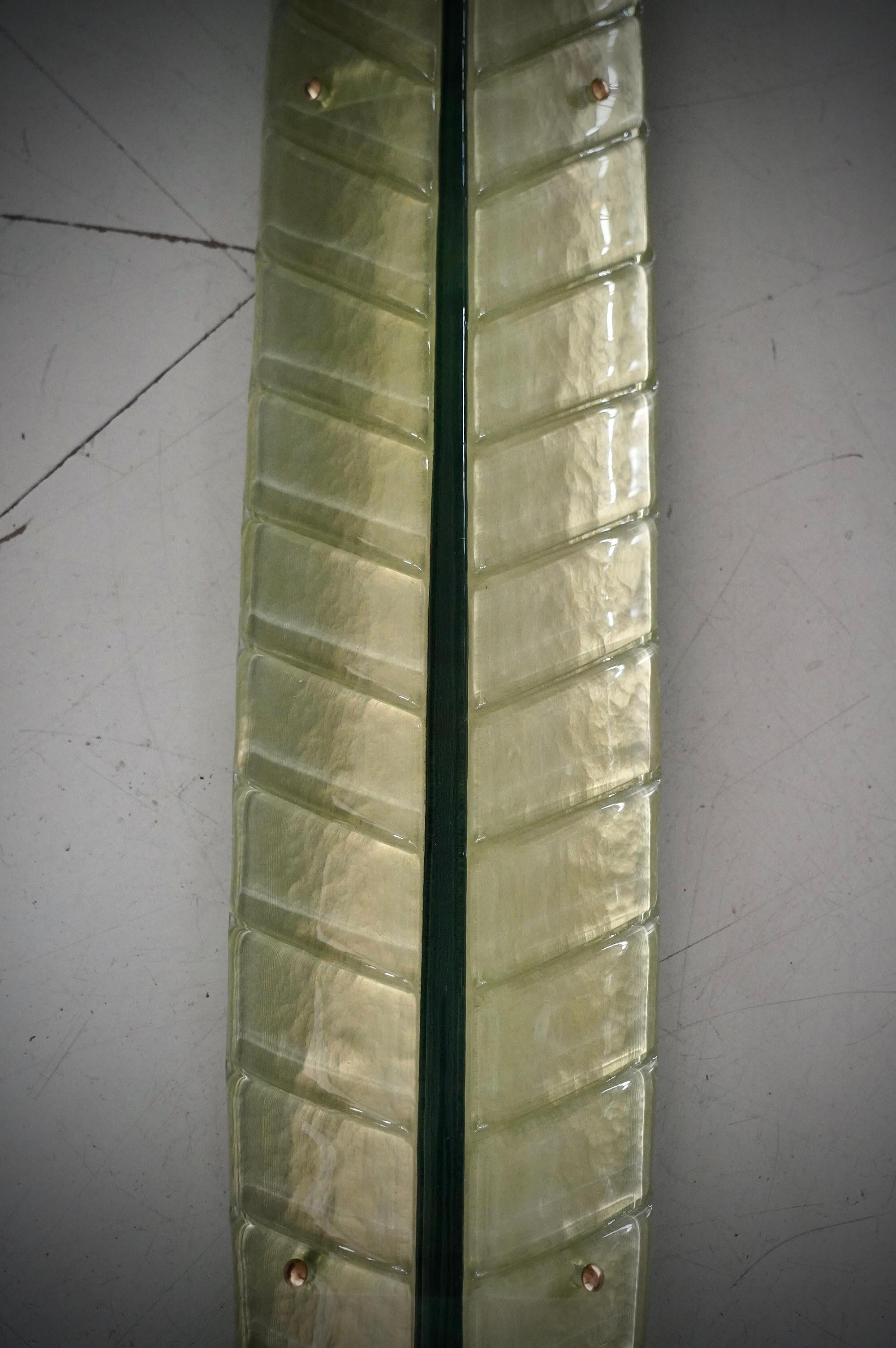 Lámpara de pared y apliques de cristal de Murano verde y blanco, 1990 finales del siglo XX en venta