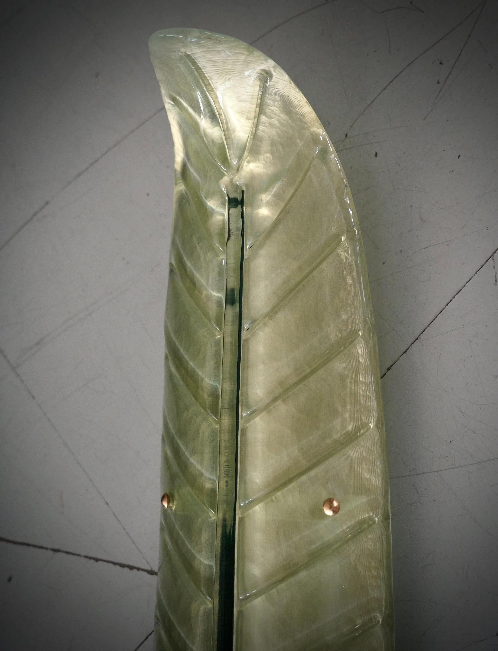 Lámpara de pared y apliques de cristal de Murano verde y blanco, 1990 en venta 1