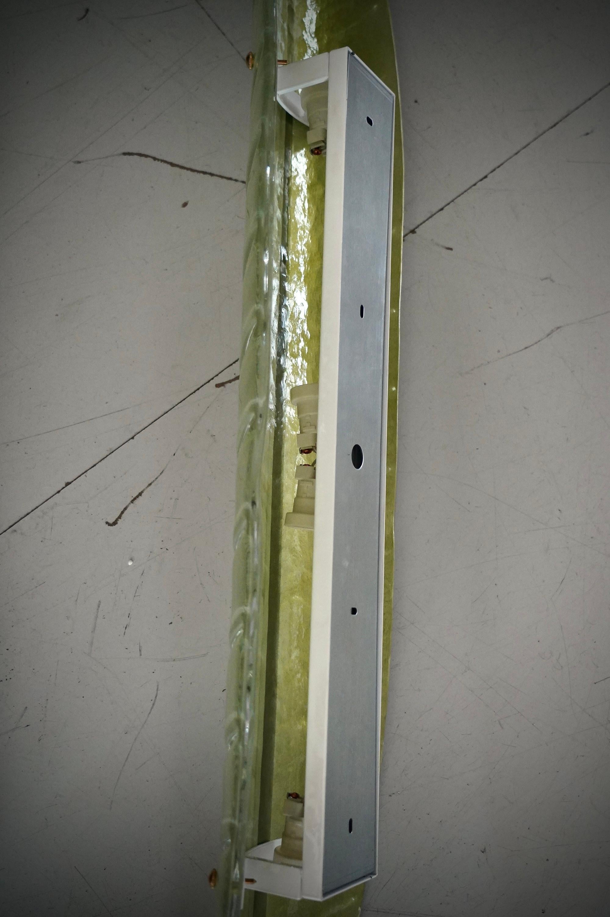Lámpara de pared y apliques de cristal de Murano verde y blanco, 1990 en venta 2