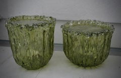 Murano Art Glass Green Color Italian Mid-Century Side Table, 2020