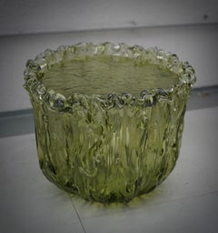 Murano Art Glass Green Color Italian Mid-Century Side Table, 2020