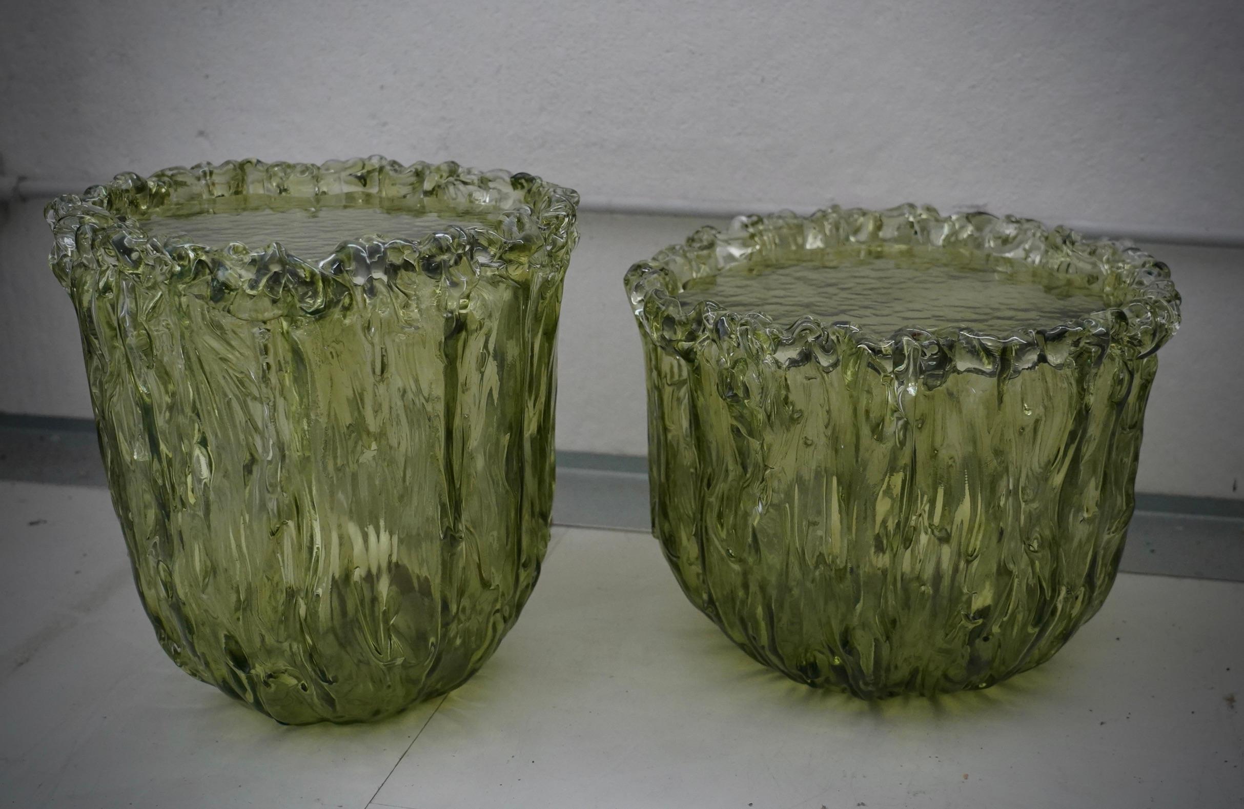 Table d'appoint italienne du milieu du siècle en verre d'art Murano Greene & Greene, 2020 Bon état - En vente à Rome, IT