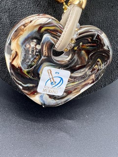 Murano Art Glass Heart Pendant Necklace, collier hand made in Murano Venice