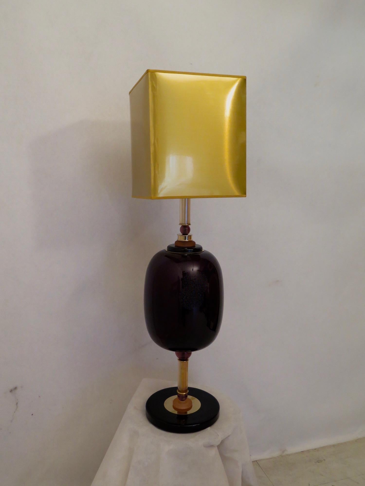 Murano Art Glass Italian Midcentury Table Lamps, 1970 5