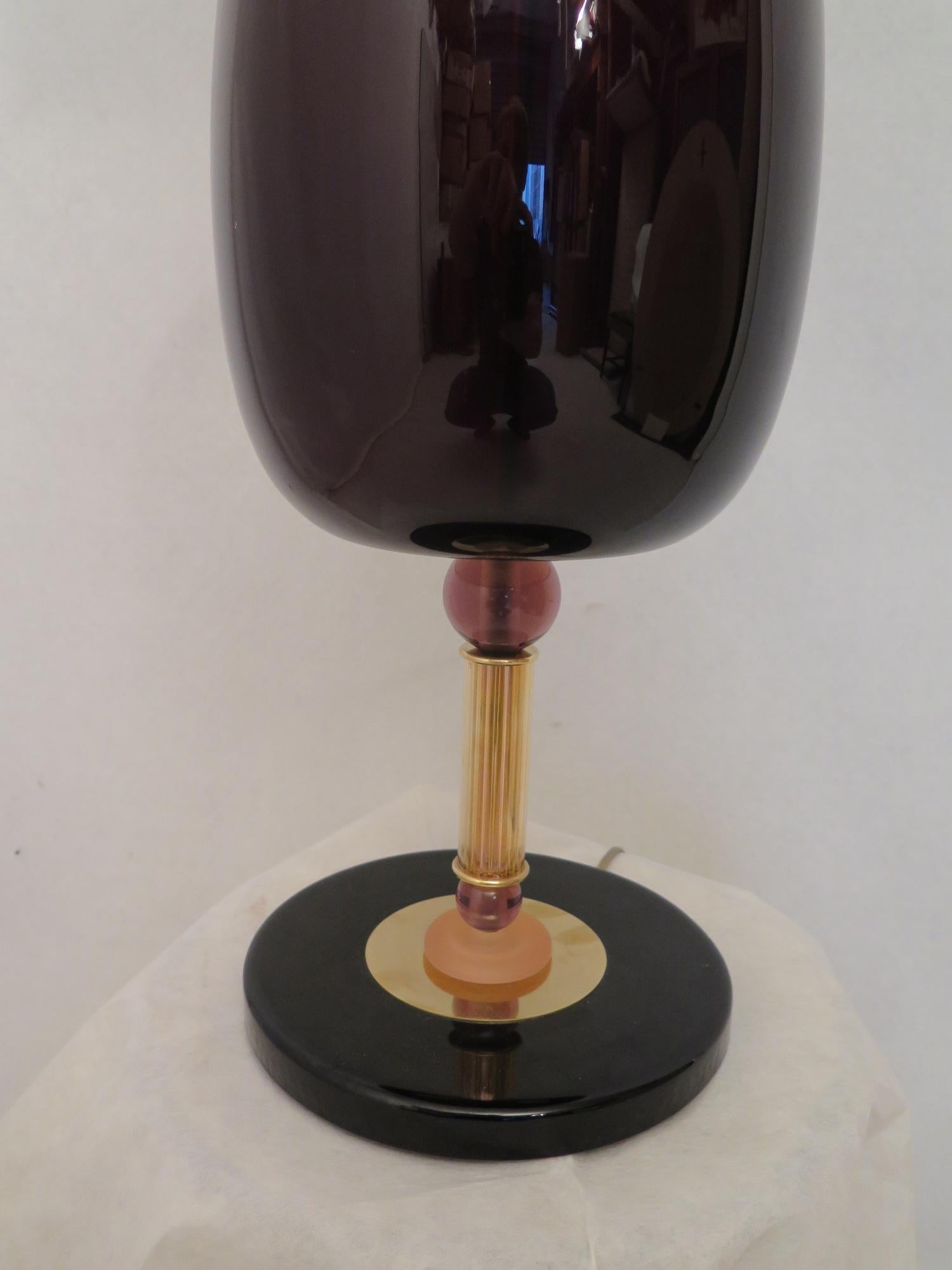 Murano Art Glass Italian Midcentury Table Lamps, 1970 3