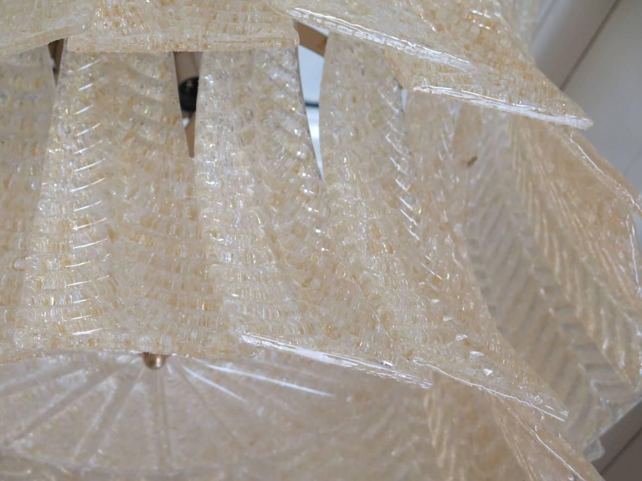Lámpara y Colgante de Cristal Artístico de Murano Color Dorado Mediados de Siglo, 2020 Italiano en venta
