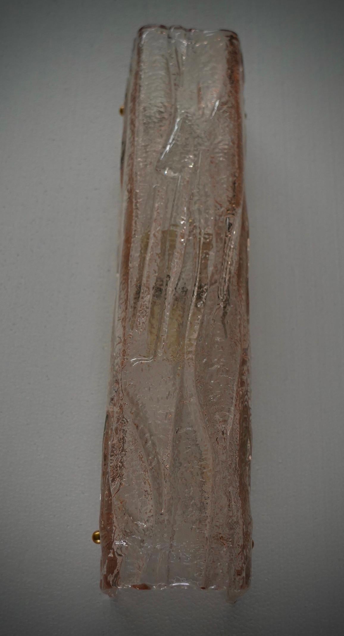 Mid-Century moderno Lampada da parete e applique in vetro artistico di Murano di colore rosa chiaro, 2000 in vendita