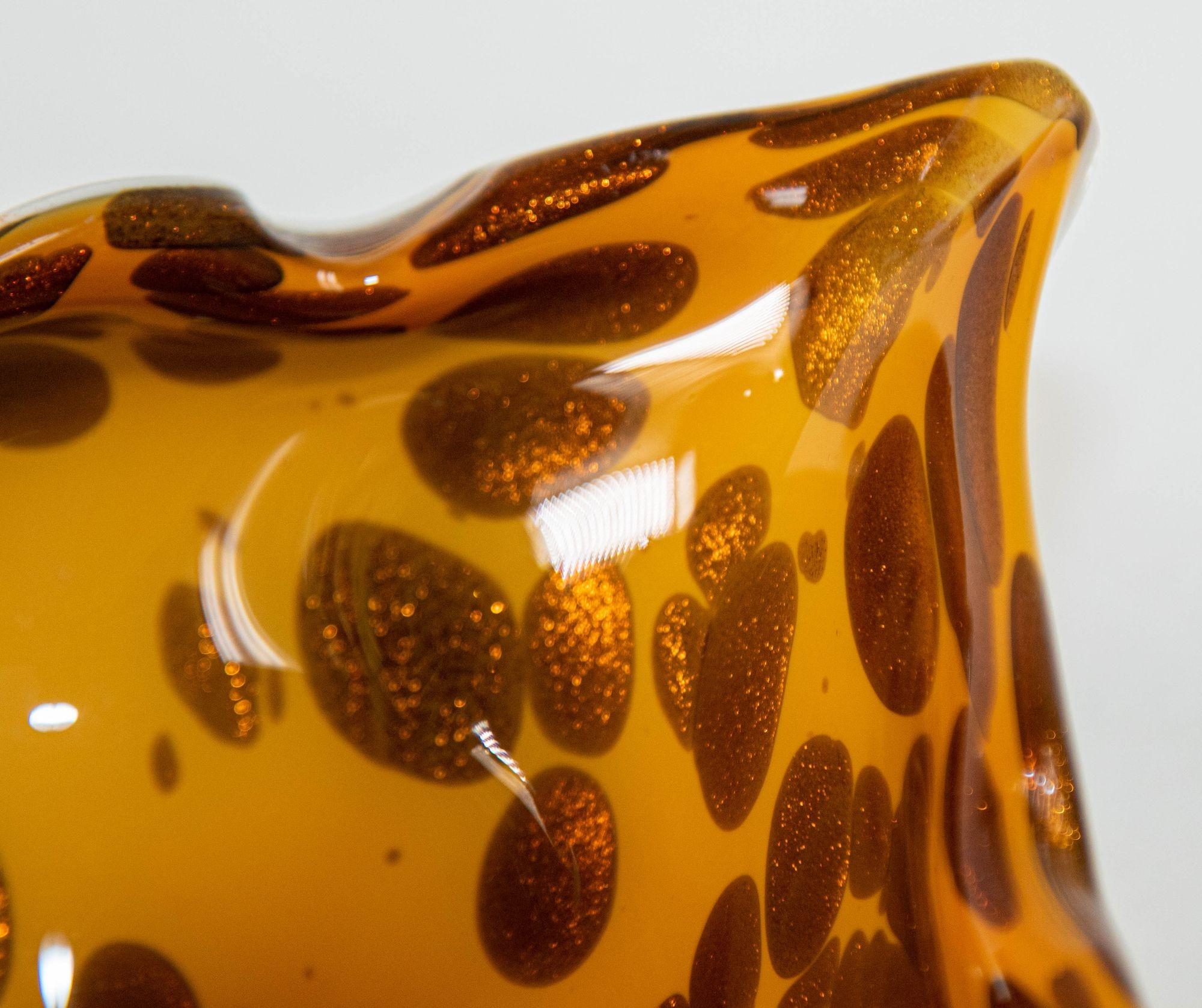 Aschenbecher aus Murano-Kunstglas Manta Ray Schildpatt gepunktete Schale Vintage 1960er Jahre im Zustand „Gut“ im Angebot in North Hollywood, CA