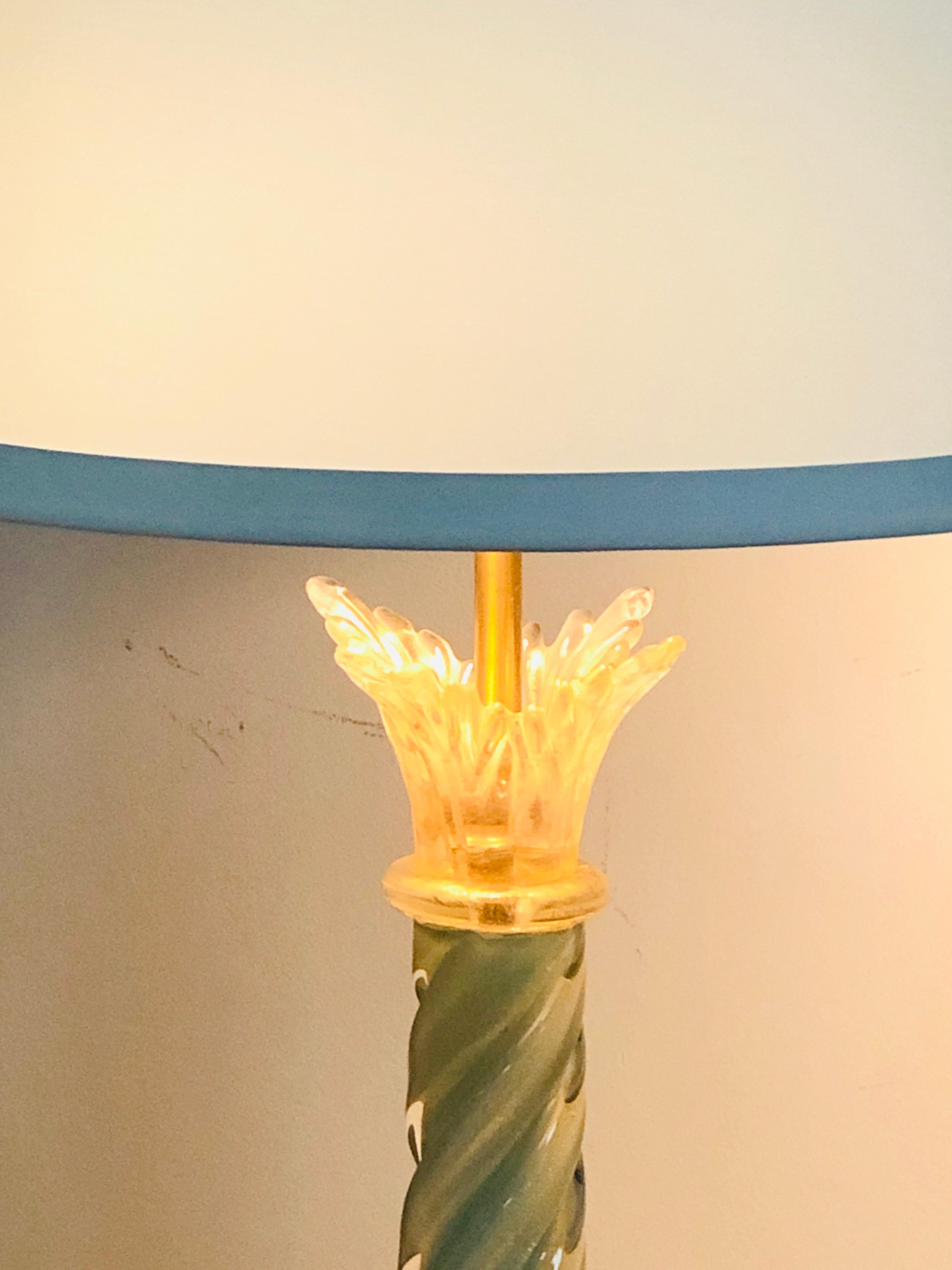 Murano Art Glass Mid Century Column Table Lamp 5