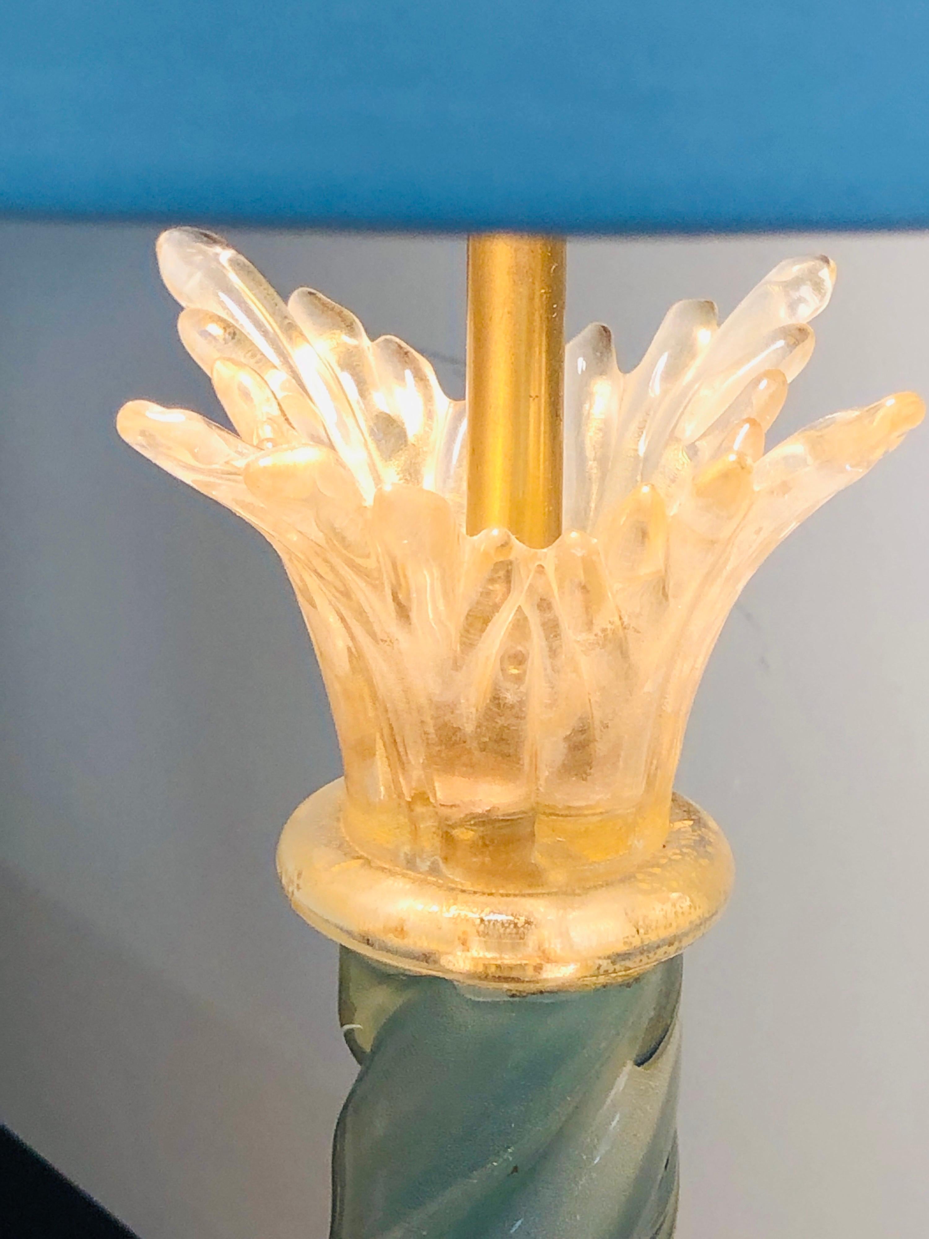 Murano Art Glass Mid Century Column Table Lamp 7