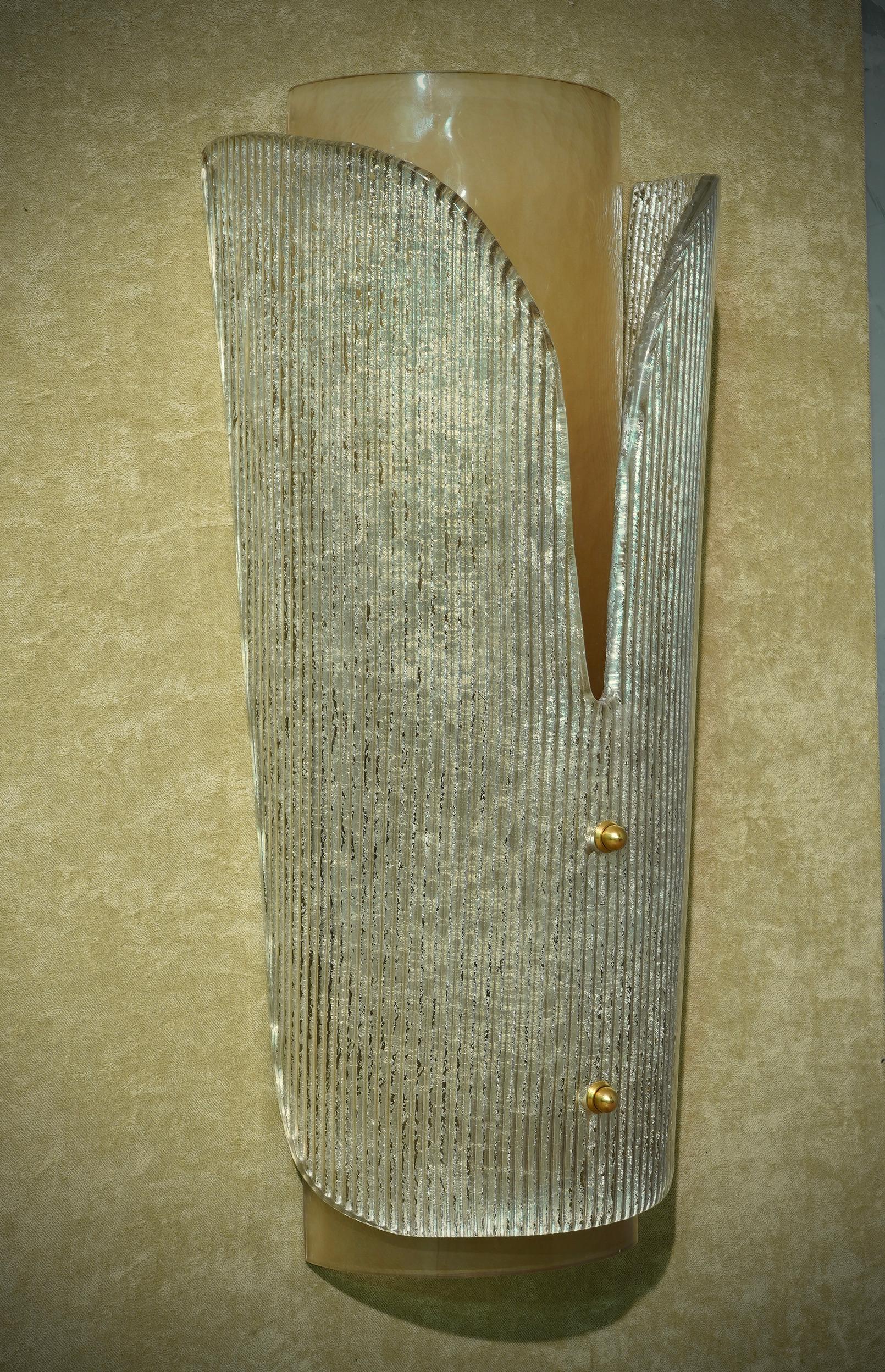Murano Kunstglas Wandleuchte und Wandleuchter aus der Mitte des Jahrhunderts, 1970 (Glaskunst) im Angebot