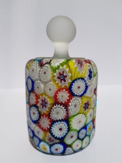 Murano Art Glass Millefiori Paperweight Sculpture Knob Top Multicolor Murrines