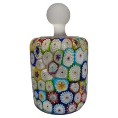 Murano Art Glass Millefiori Paperweight Sculpture Knob Top Multicolor Murrines