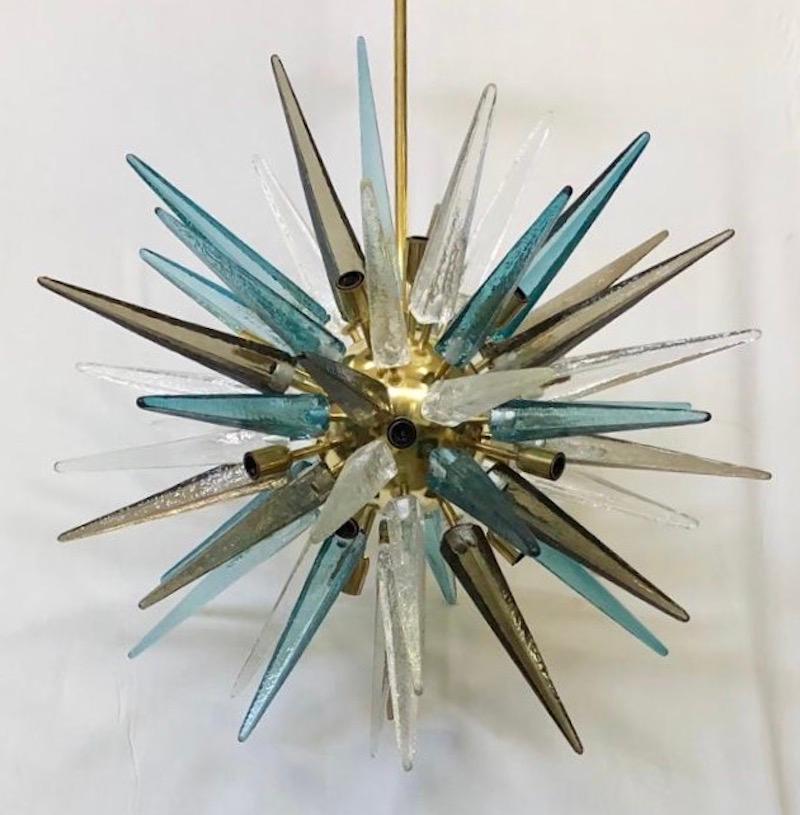 Lustre et pendentif italien en verre d'art Sputnik multicolore de Murano, 2020 Bon état - En vente à Rome, IT
