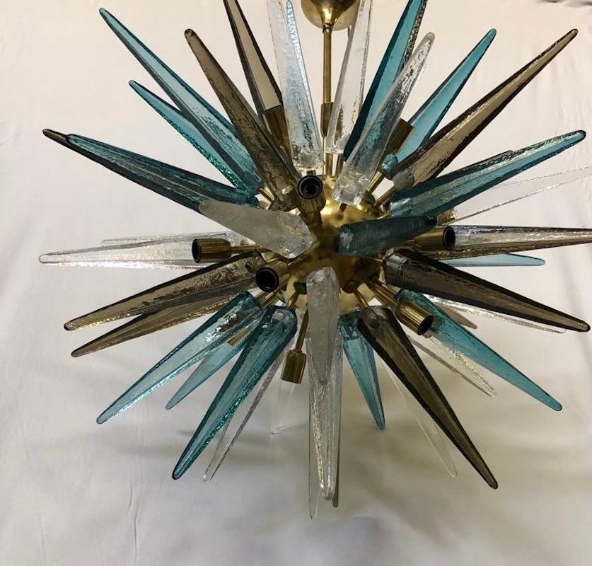 XXIe siècle et contemporain Lustre et pendentif italien en verre d'art Sputnik multicolore de Murano, 2020 en vente