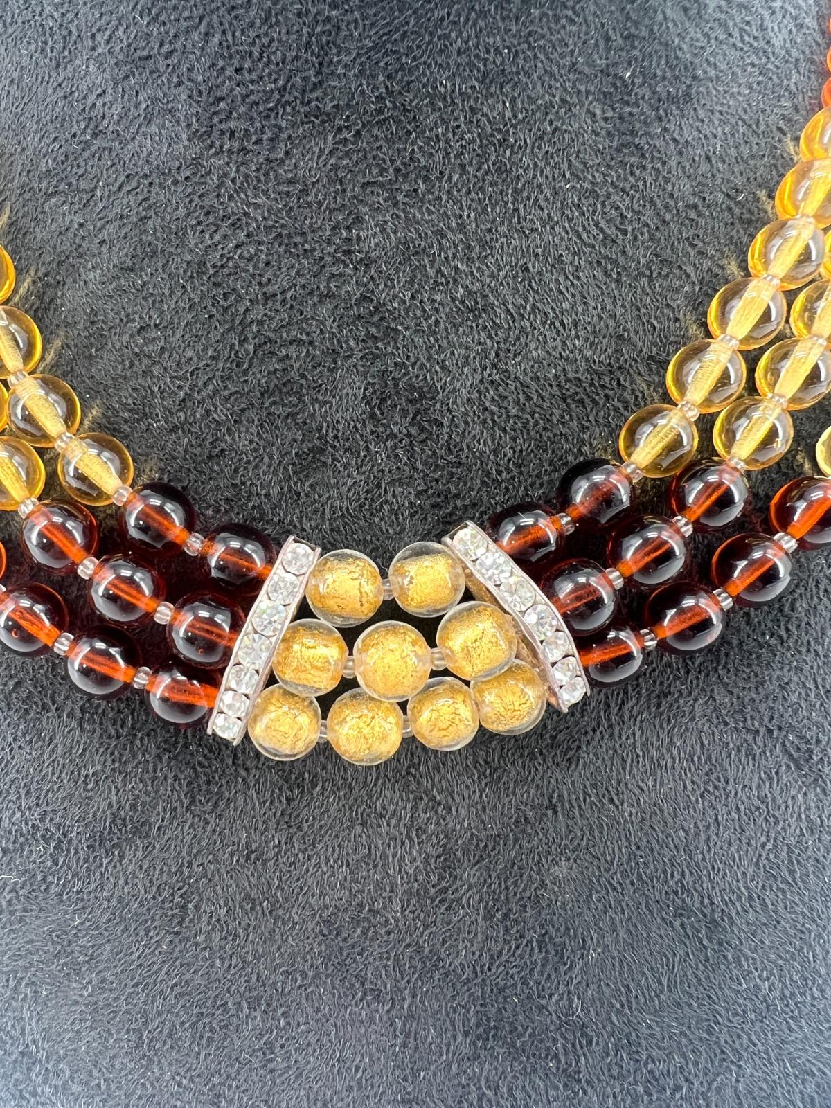 Murano-Kunstglas-Halskette, handgefertigtes Collier aus Murano, handwerklich hergestellter Zirkoniumdioxid im Angebot 2