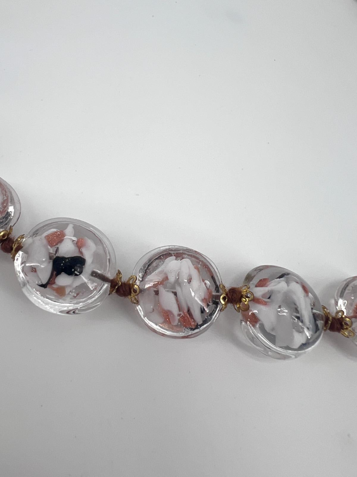 Murano Art Glass Necklace, collier hand made in Murano furnace, artisan  In New Condition For Sale In Venice, Venice