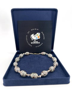 Murano Kunstglas Halskette, Collier handgefertigt in Murano-Ofen, avventurina