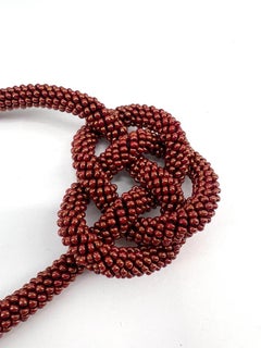 Murano Art Glass Necklace, collier hand made in Murano furnace,  copper color