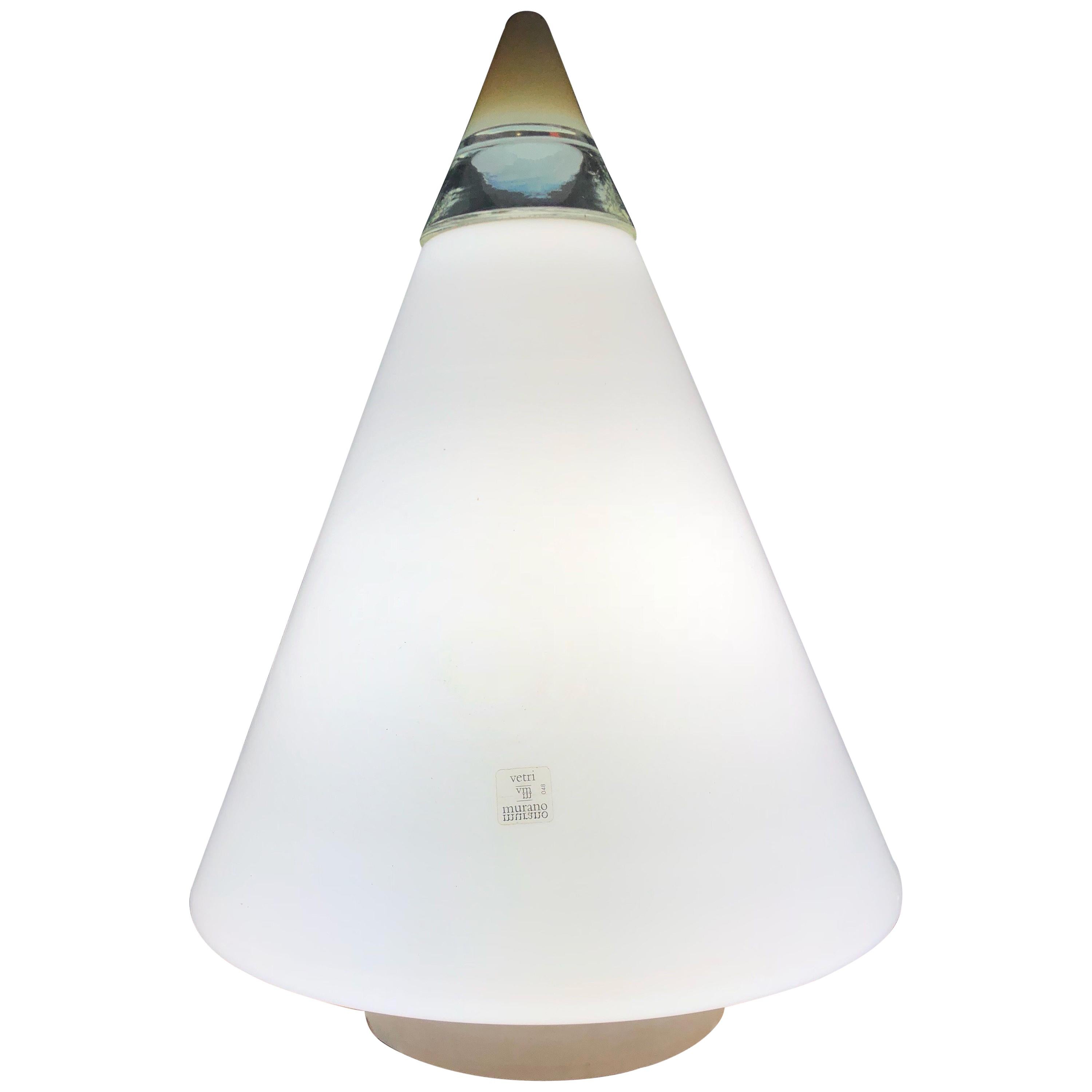 Vetri Rio Lamp Giusto Toso Murano Art Glass opaline 1960s Venini For Sale