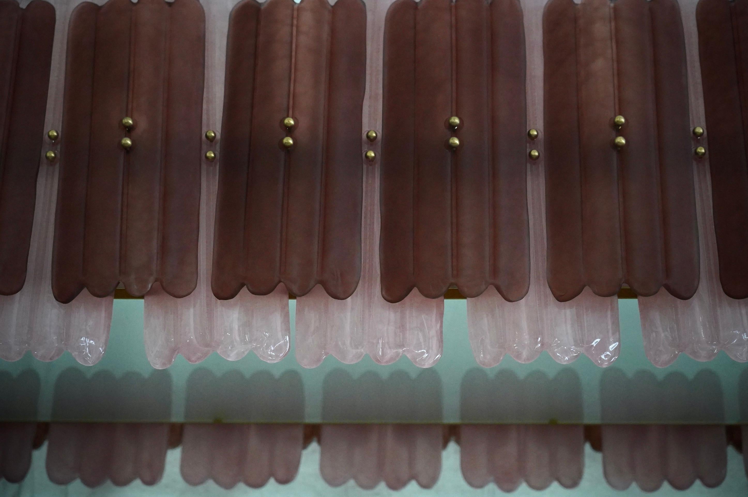Lustre et pendentif ovale en verre d'art de Murano de couleur rose du milieu du siècle, 2020 en vente 2