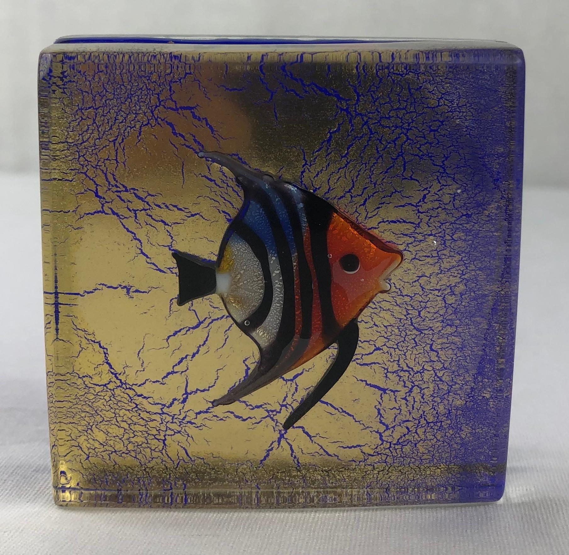 murano glass fish paperweight