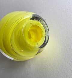Fermacarte in vetro artistico di Murano Giallo Accessorio da scrivania moderno