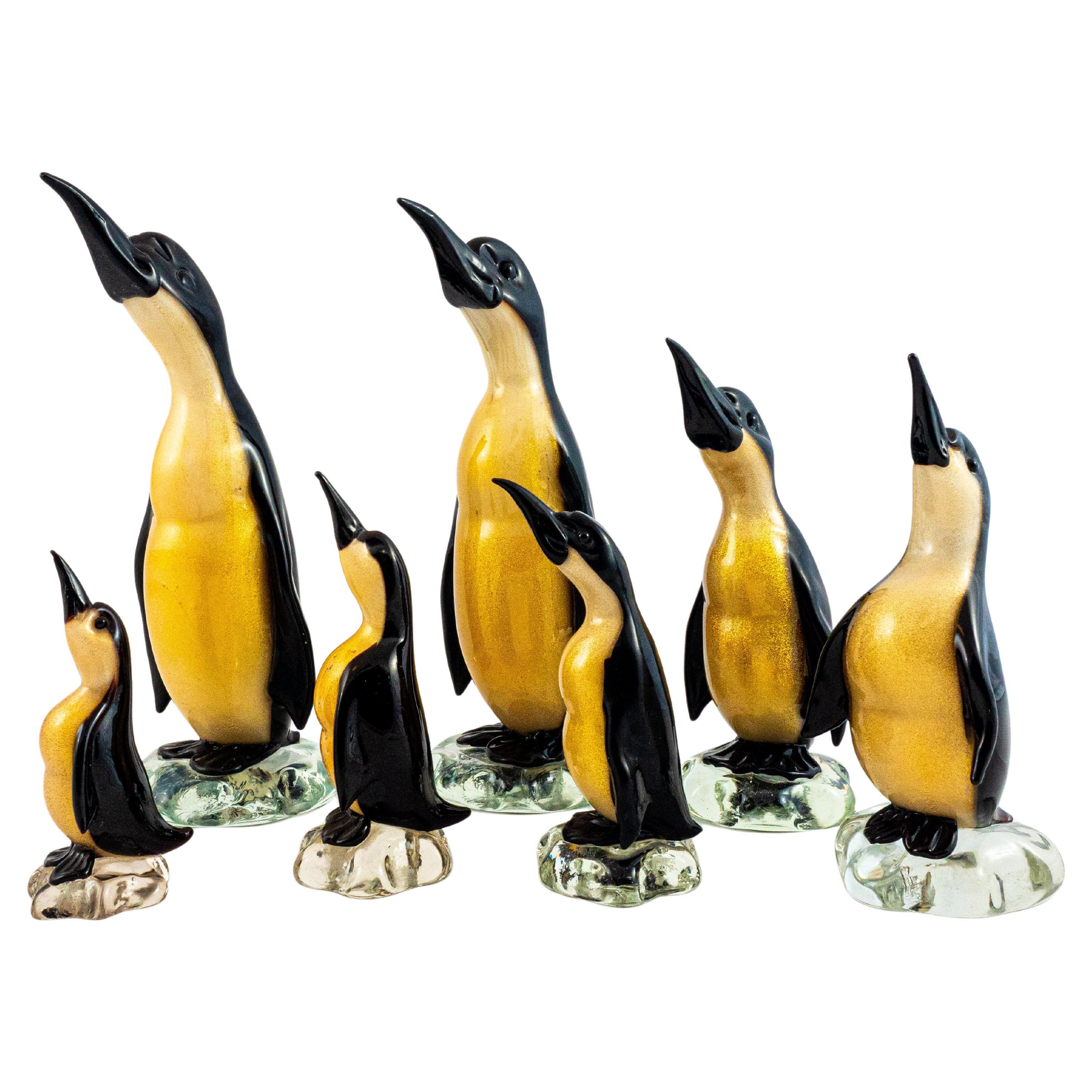 Murano Art Glass Penguin Figurines 1940's by V.A.M.S.A.