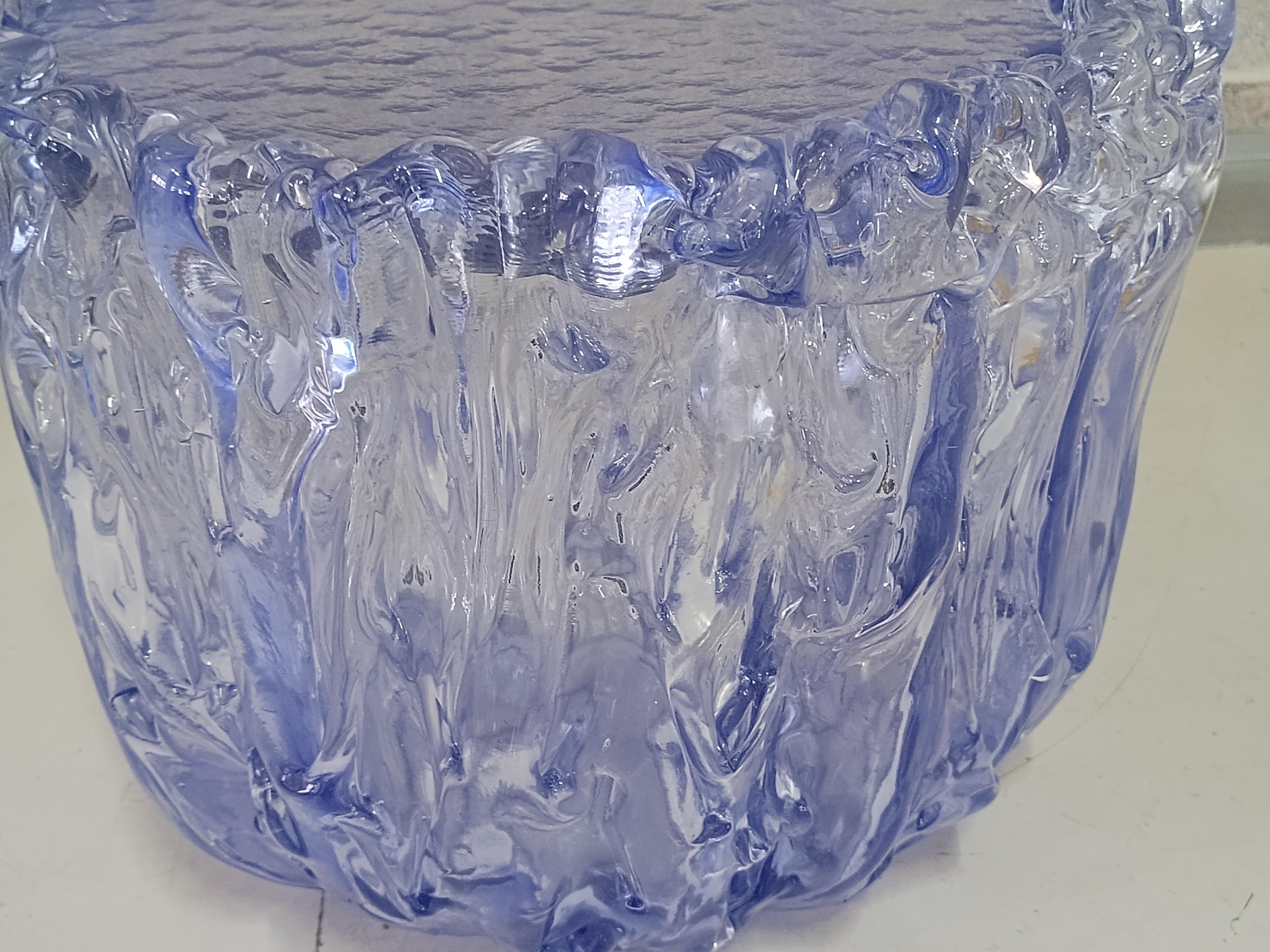 Italienischer Mid-Century-Beistelltisch aus Murano-Kunstglas in Periwinkle-Farbe, 2020 im Angebot 5