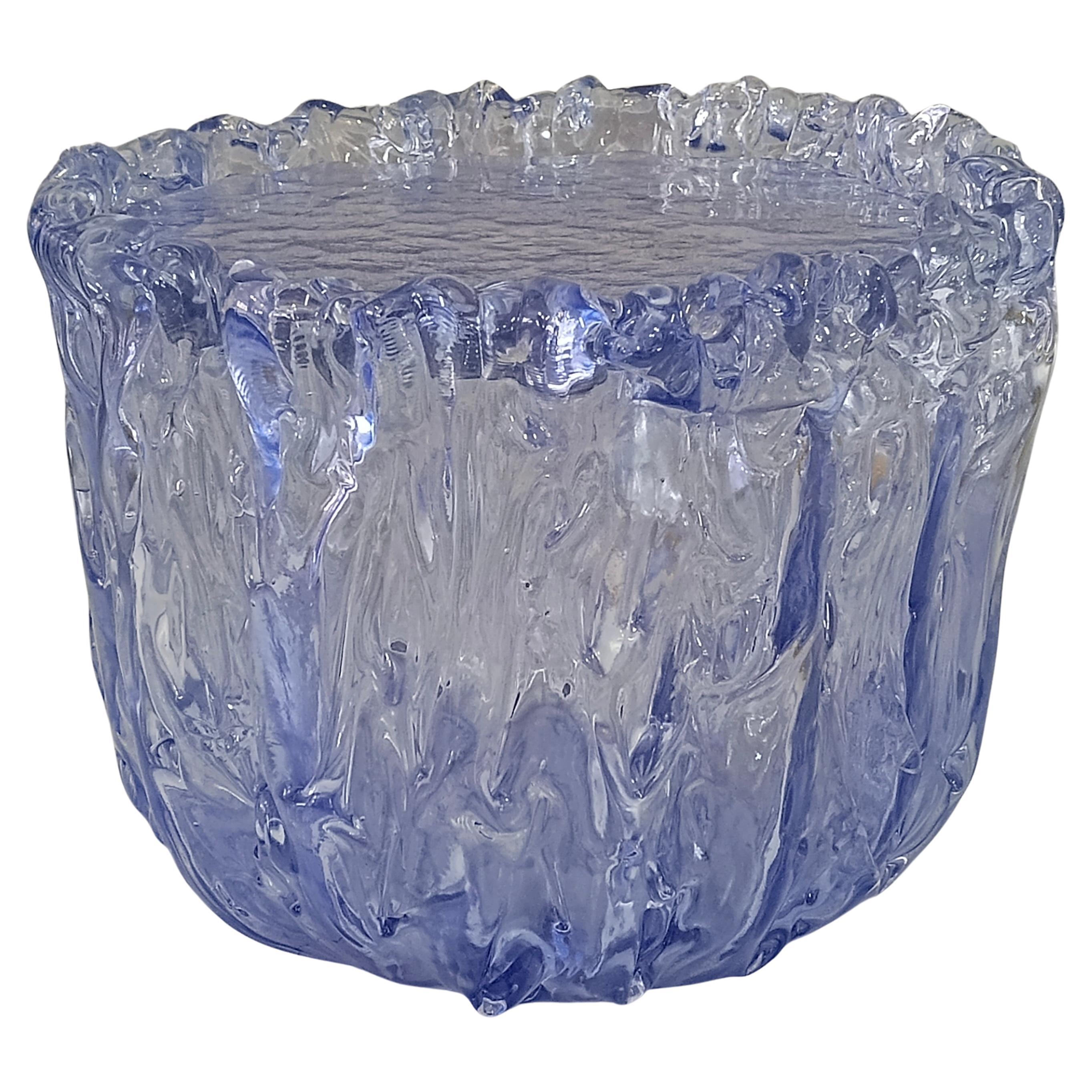 Murano Art Glass Periwinkle Color Italian Mid-Century Side Table, 2020 For Sale