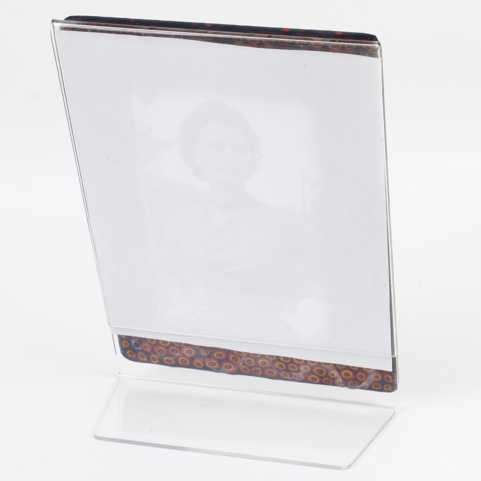 Italian Murano Art Glass Picture Frame with Multicolor Murrine, circa 1990 For Sale