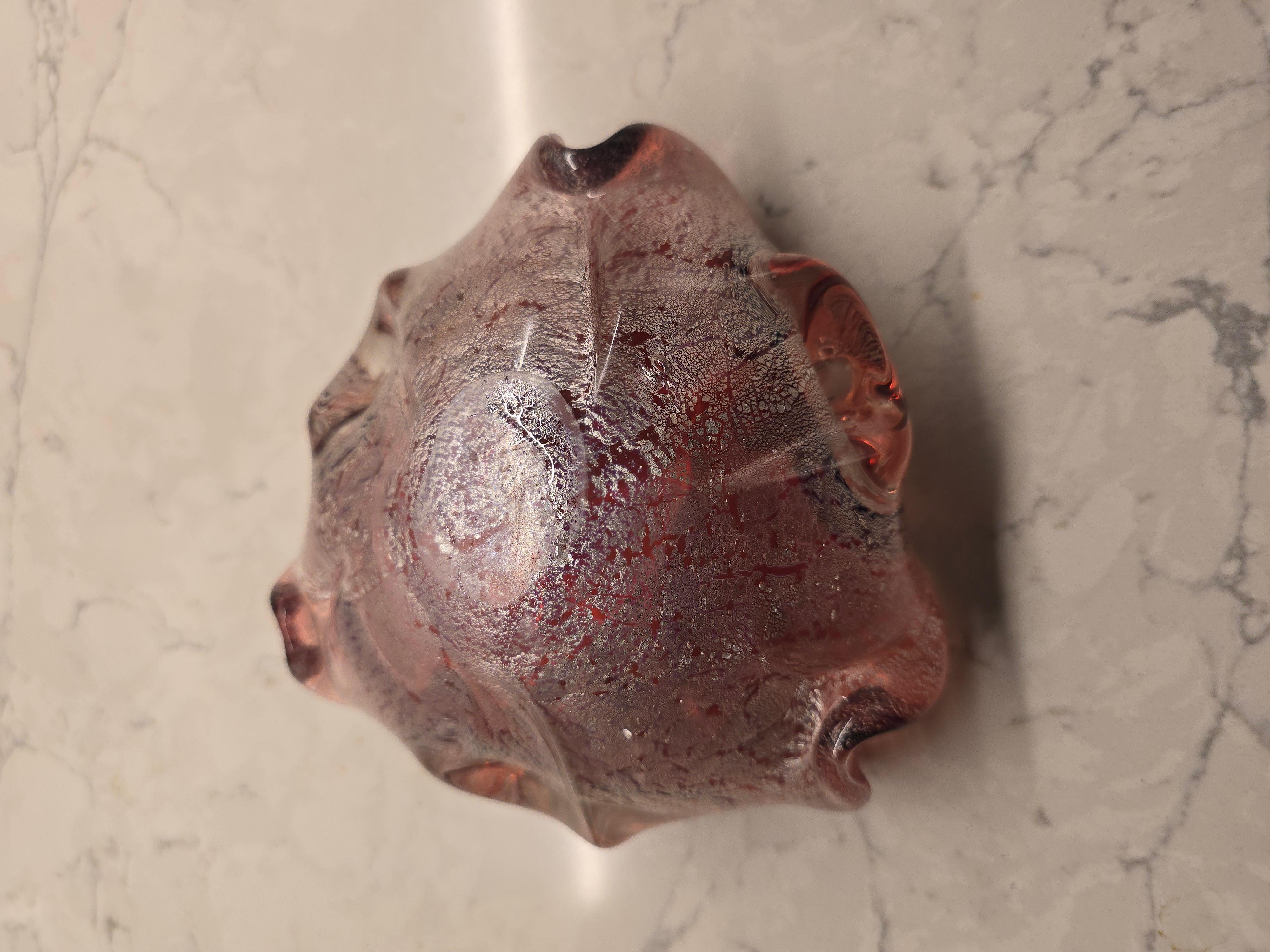 Italiano Vetro artistico di Murano rosa e trasparente in vendita