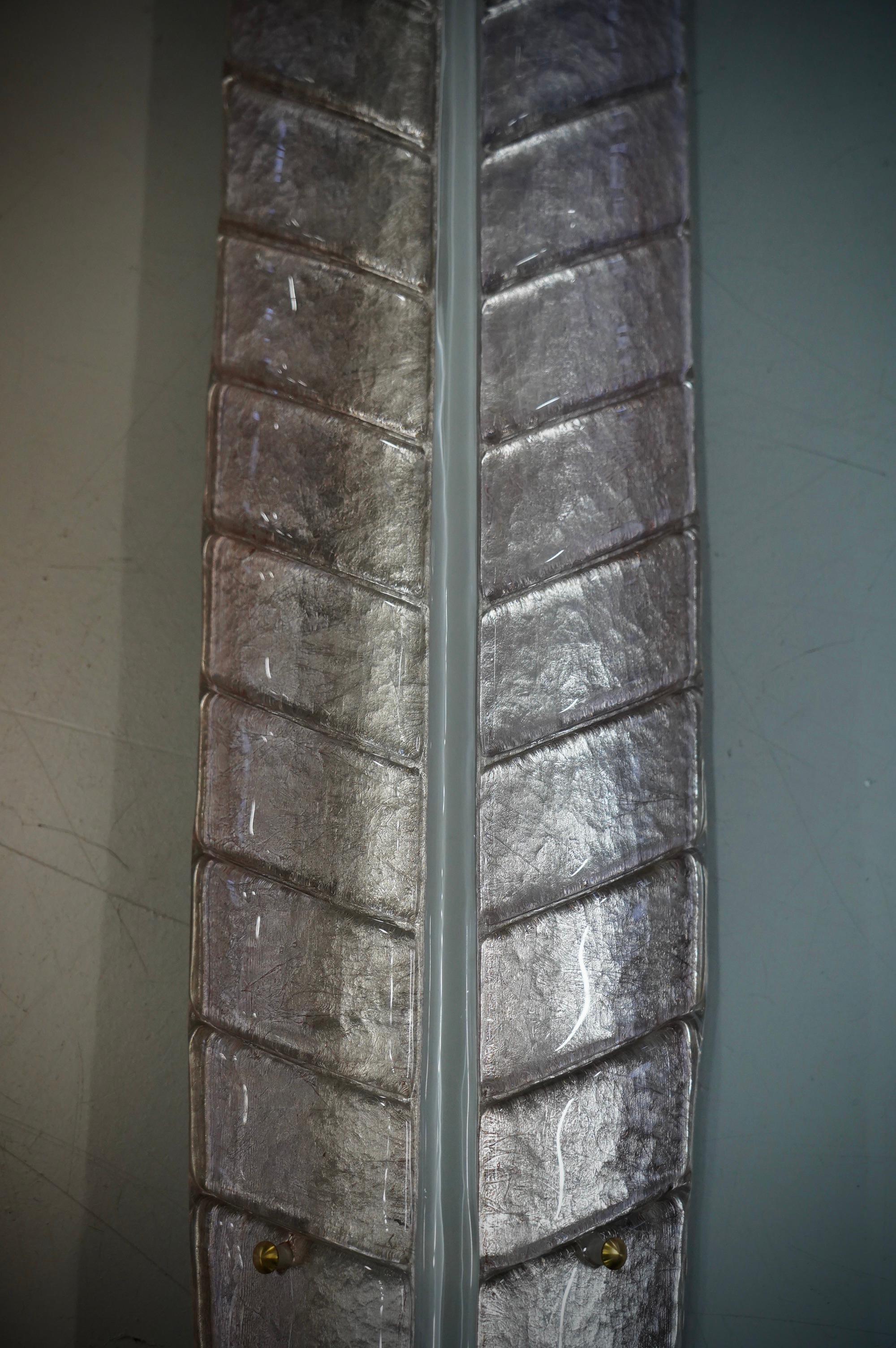 Lámpara de pared y apliques de cristal de Murano rosa y blanco, 1990 Cristal de Murano en venta