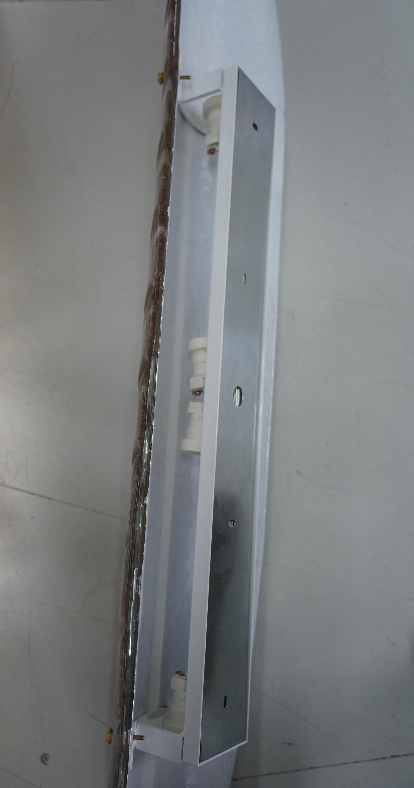 Lámpara de pared y apliques de cristal de Murano rosa y blanco, 1990 en venta 2