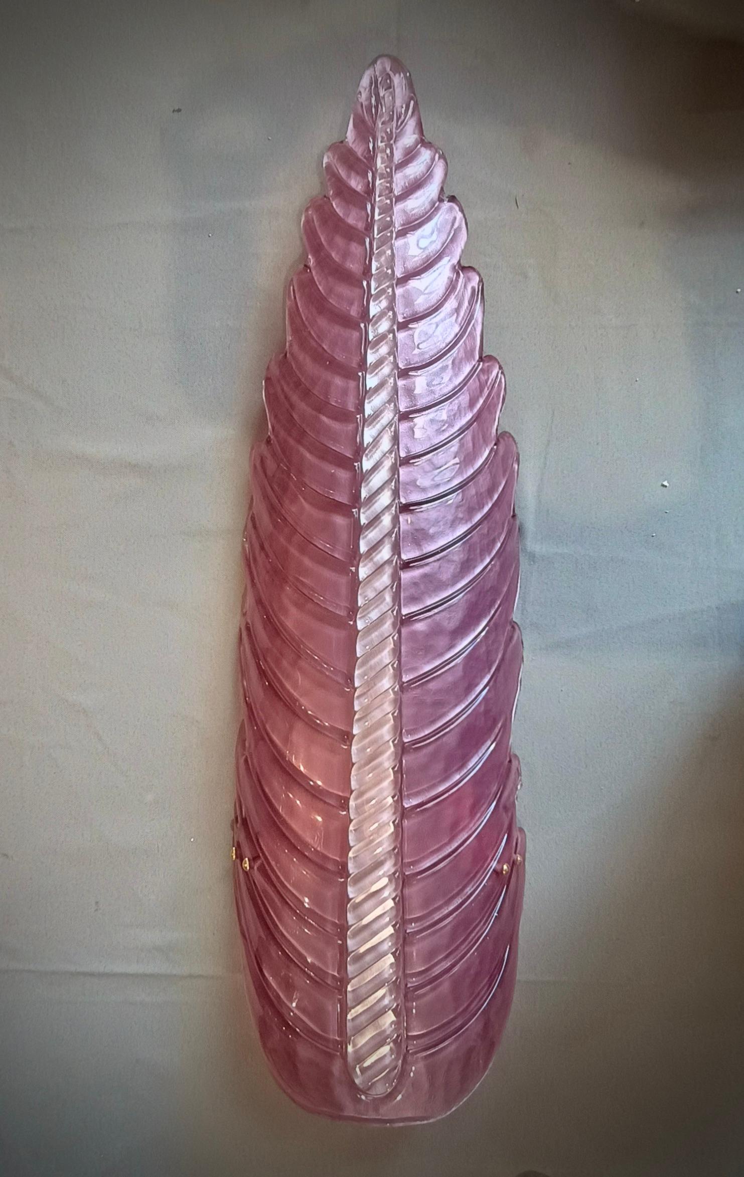 Lámpara de pared y apliques de cristal de Murano rosa y blanco, 2020 Moderno de mediados de siglo en venta