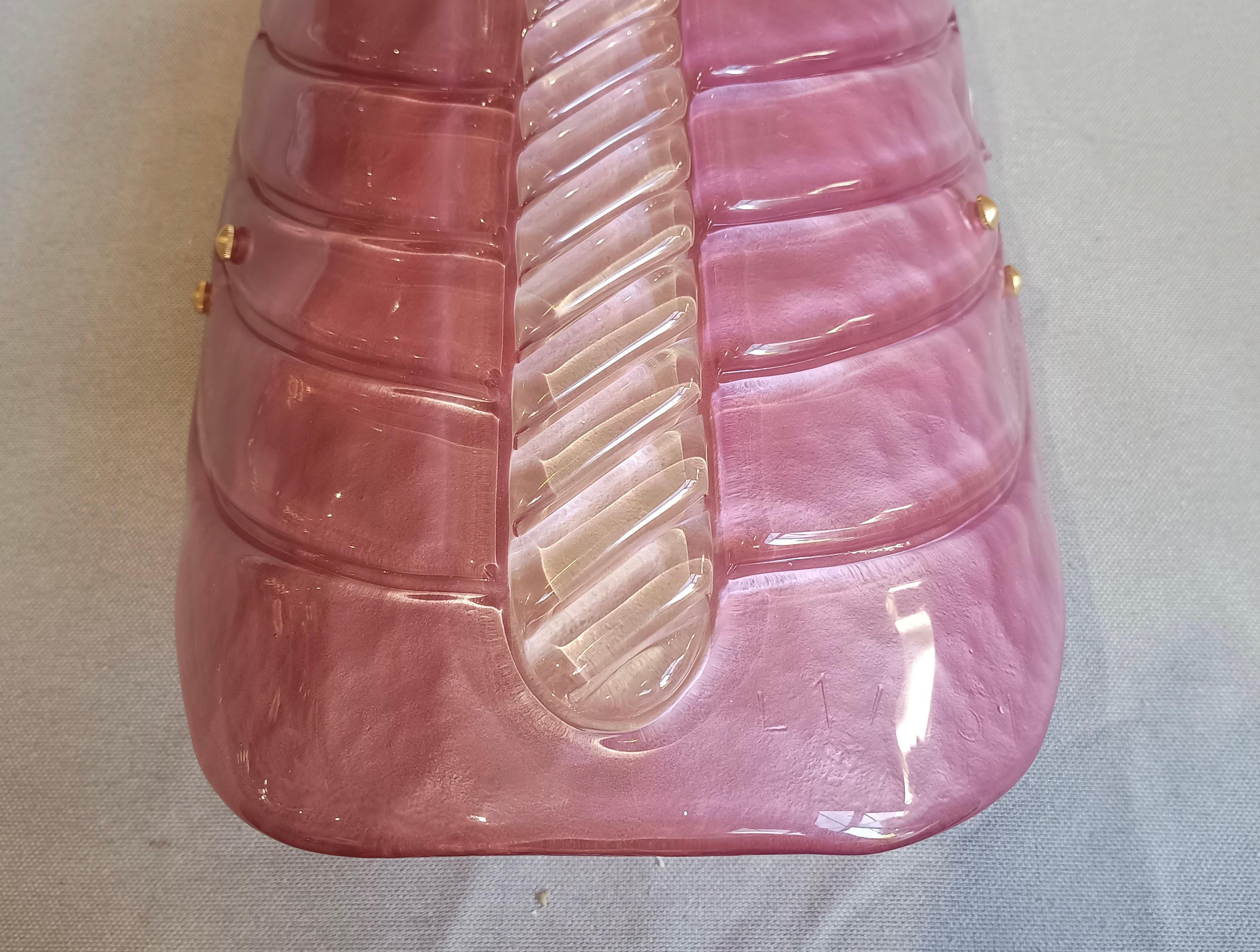Lámpara de pared y apliques de cristal de Murano rosa y blanco, 2020 Italiano en venta
