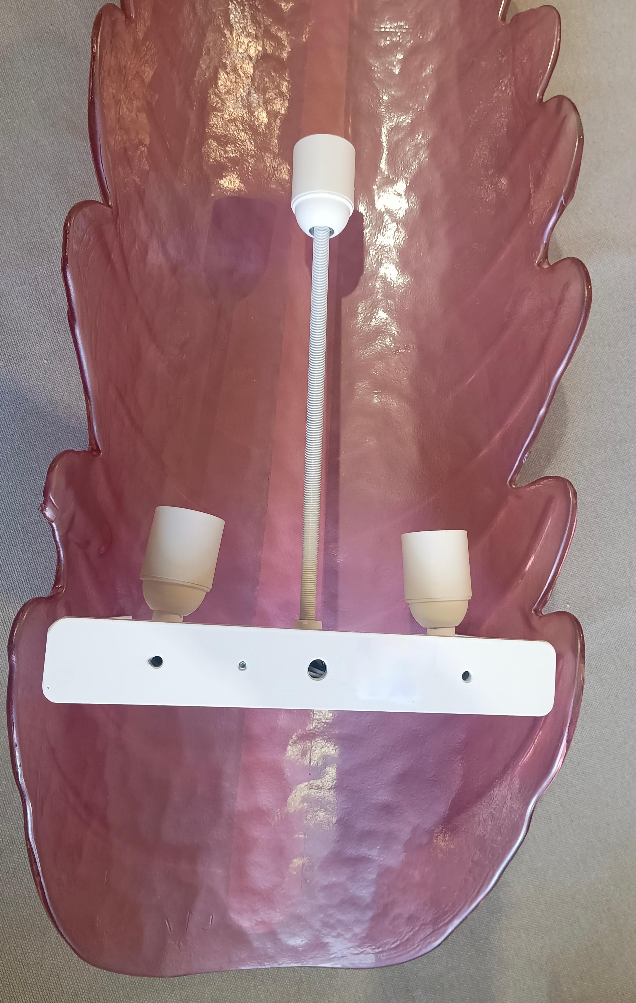 Lámpara de pared y apliques de cristal de Murano rosa y blanco, 2020 Cristal de Murano en venta