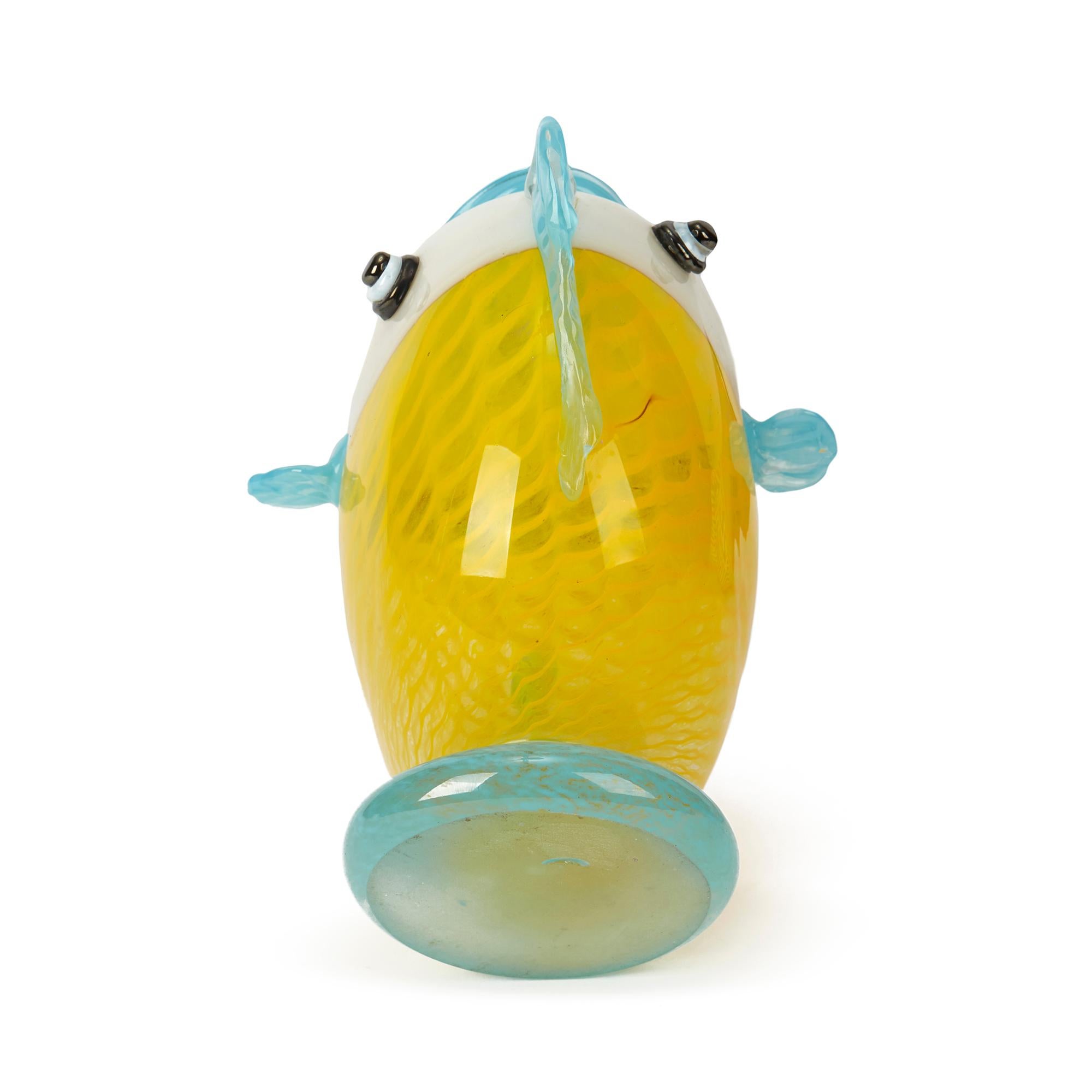 Italian Murano Art Glass Puffer Fish Vase, 20th Century For Sale
