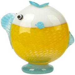 Murano Art Glass Puffer Fish Vase, 20th Century