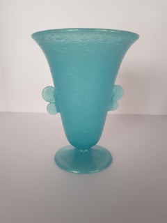 Murano Art Glass Pulegoso Vase AVEM Iridescent Bubble Glass Venetian Martinuzzi