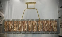 Murano Art Glass Rectangular Bronze Color Chandelier and Pendant, 2020