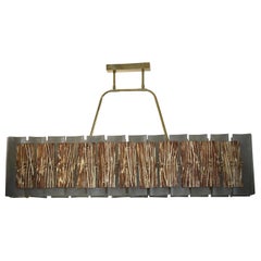 Murano Art Glass Rectangular Bronze Color Chandelier and Pendant, 2020