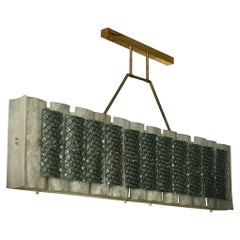 Murano Art Glass Rectangular Mid-Century Chandelier and Pendant, 1970