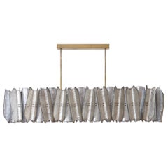 Murano Art Glass Rectangular Silver Color Chandelier and Pendant, 2020