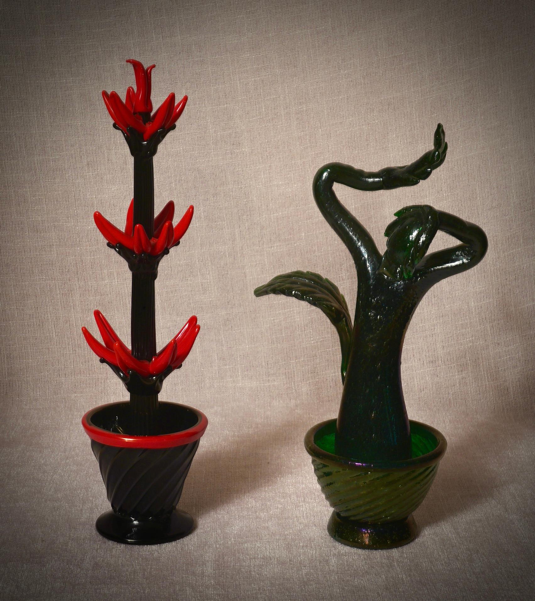 Cactus rosso e nero in vetro artistico di Murano, 2000 in vendita 1