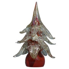 Murano Art Glass Red Tree Sculpture, 1980