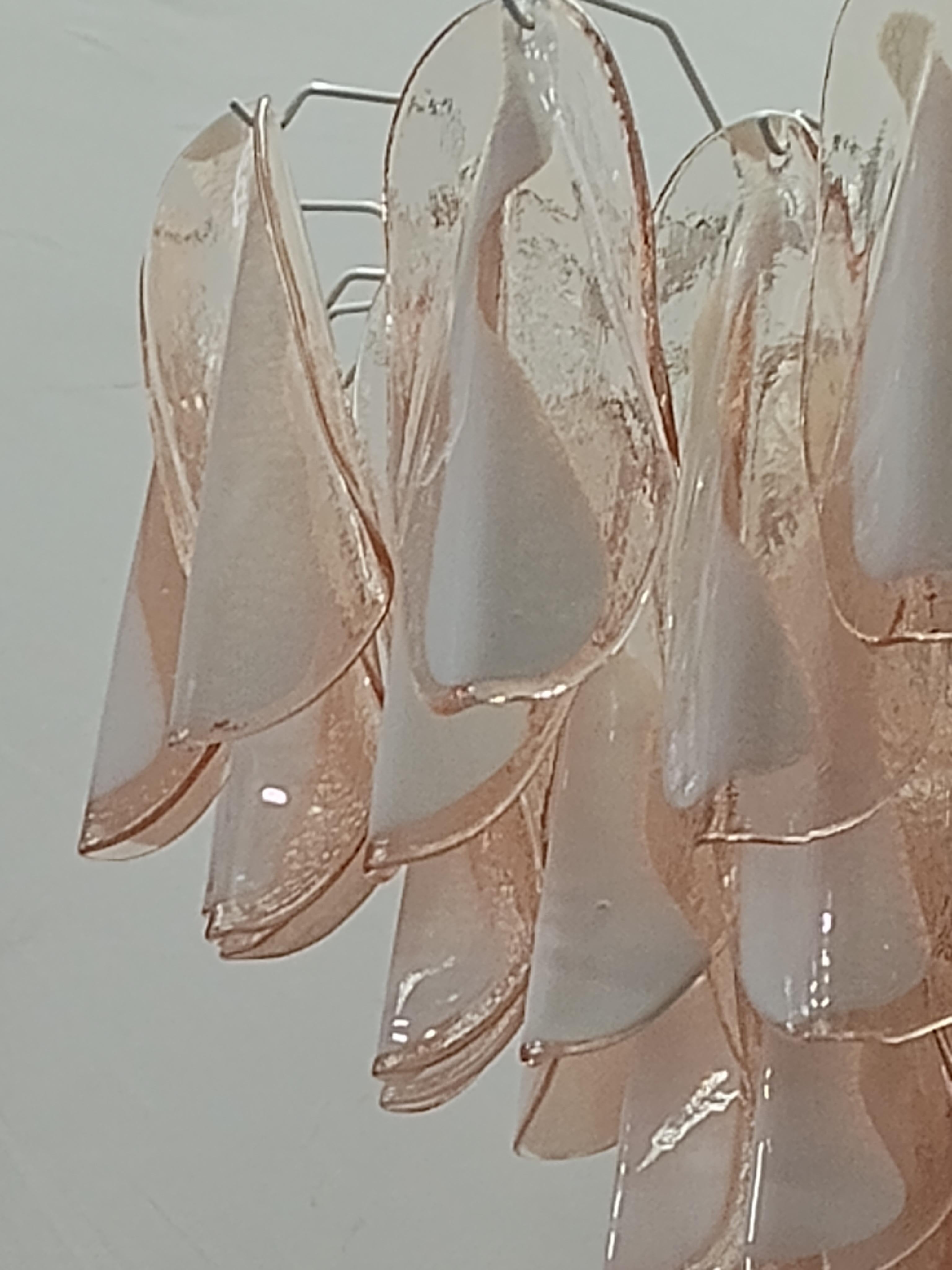 Lámparas redondas de cristal artístico de Murano de color rosa y blanco de mediados de siglo, 2000 Moderno de mediados de siglo en venta