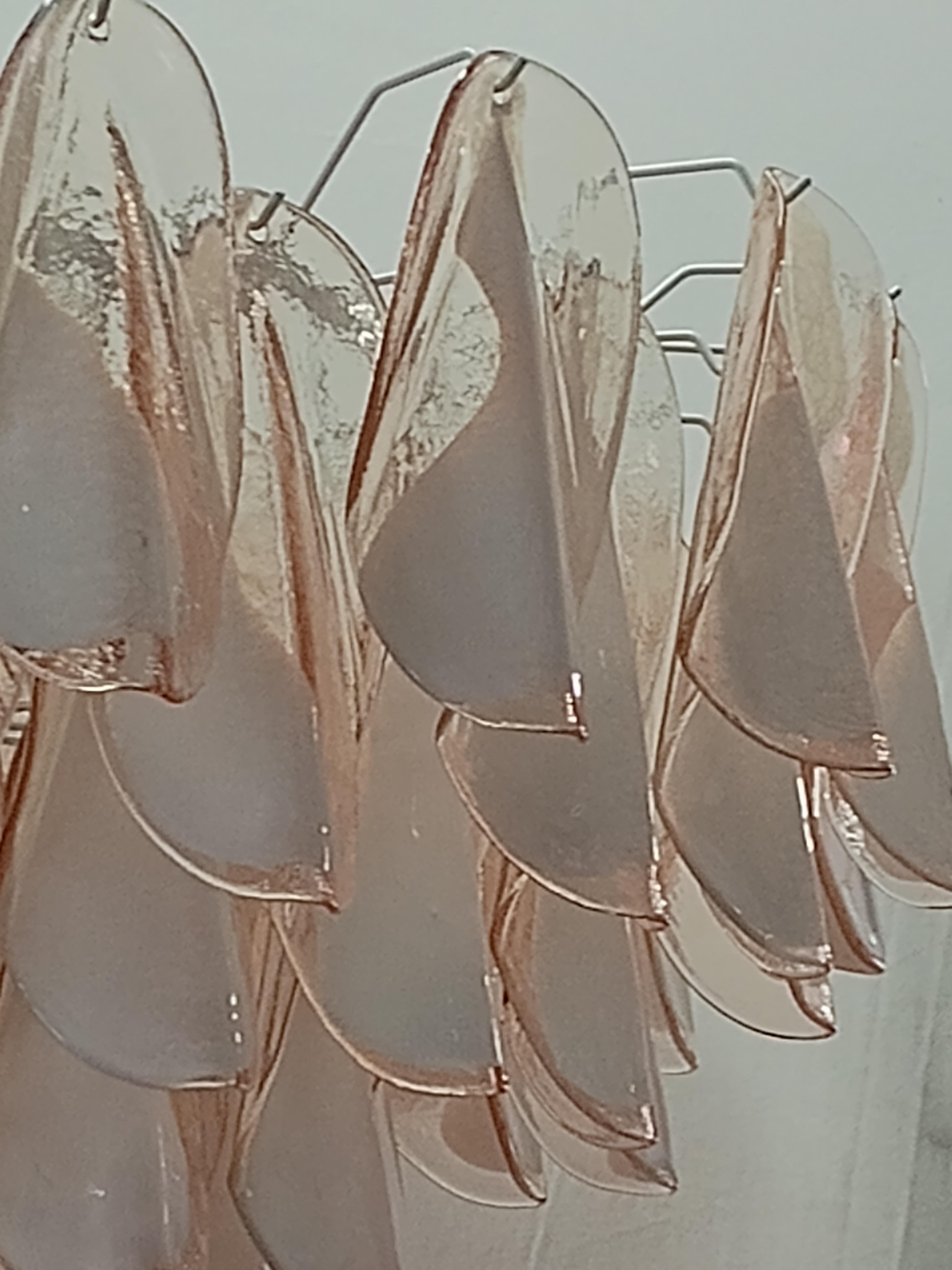 Lámparas redondas de cristal artístico de Murano de color rosa y blanco de mediados de siglo, 2000 Italiano en venta